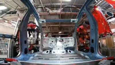 Model Y going through body shop