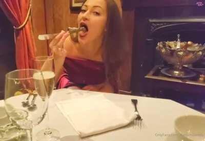 Having fun at the resturant