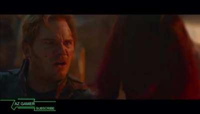 Zoe Saldana knees Star Lord (Endgame 2019)