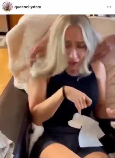 Another young girl, finally safe from covid, is seen here doing the 