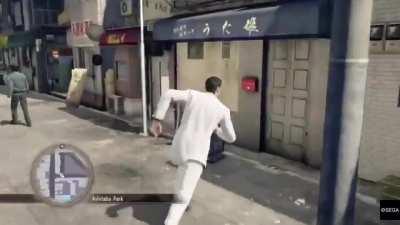 when Kiryu can't use the karaoke bar in Sotenbori because it 