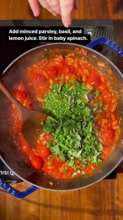 Spicy White Beans with Spaghetti