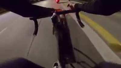 Motorcyclist is going to feel that for sure.