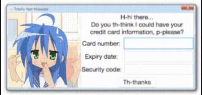 Konata is asking for your credit card info.