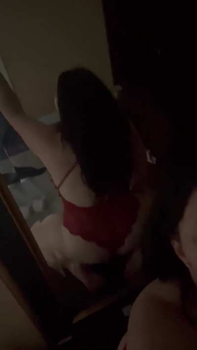 Riding dildo in sons room ......