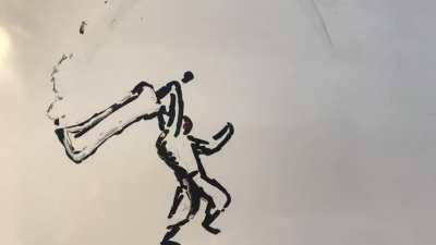 [Stop motion] - Broadsword moveset recreated on a whiteboard
