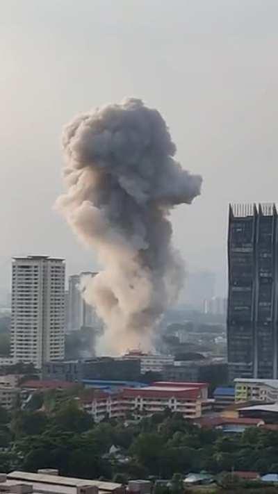 heard multiple explosions at around 6.20, headed to the balcony to mushroom clouds.