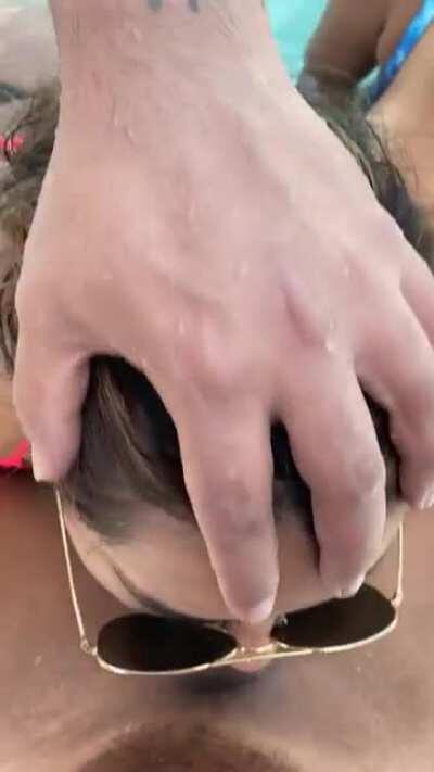 Sucking cock is so much better in the Hot Tub