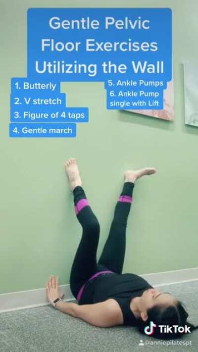 Pelvic floor , core and back muscles weakness? Try this gentle Pilates based physical therapy treatment plan utilizing the Wall for support to help pelvic floor pain, back pain , urinary and rectal incontinence , prolapse and instability of the spine .