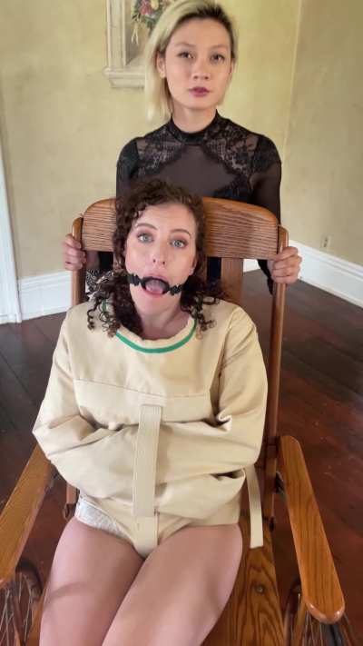 Wheeling the patient around before her treatment 