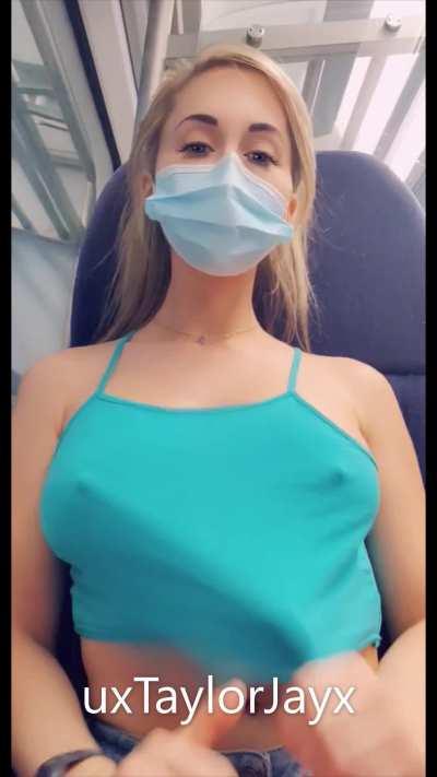 I probably shouldn’t have but I couldn’t help but flash my tidddies on the train with these people around me