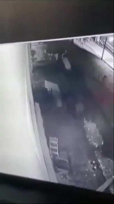 cctv man sprinting on all fours… in the middle of the night
