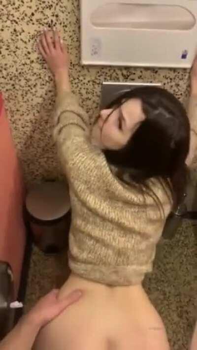 Tiny Asian in a Public Restroom