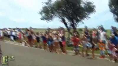 DBS standing in the road to watch the race!