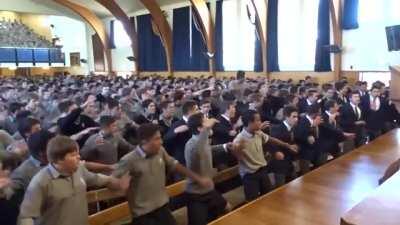 High schools boys honor retiring teacher with moving Haka