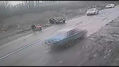 Stranger saves child from getting hit by car. Luckily, both survived.