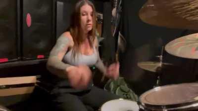 Drumming Jam/warmup with my band Constraints of Light