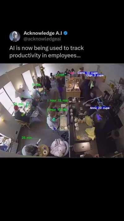 Al is now being used to track productivity in employees...