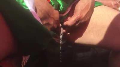 An Indian fan peeing in Oval during a world cup match ... This is the height of trashy behavior