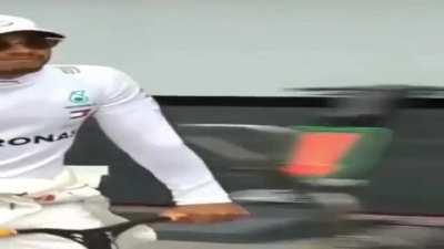 Vettel getting lapped by Hamilton 2020 Hungarian GP (colorized)