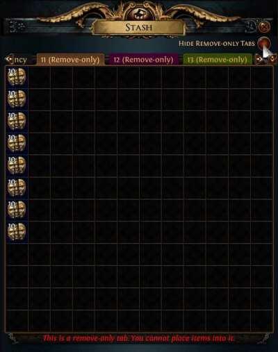 Path of Exile: Harvest introduces a small quality of life feature that allows you to hide your Remove Only tabs!