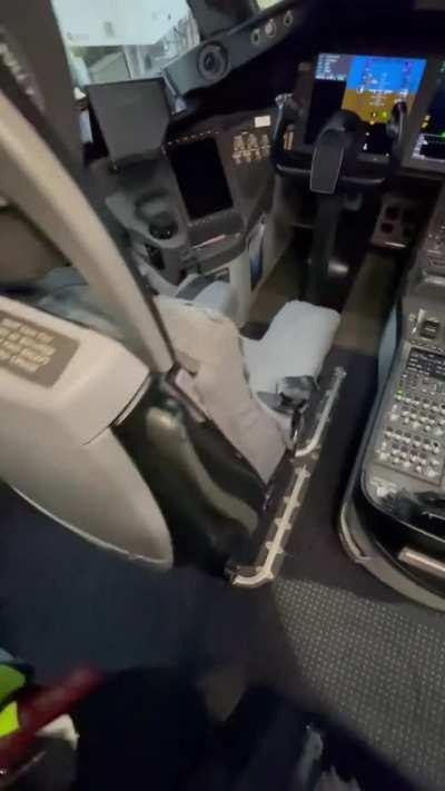 Getting into the Captains seat on a 787.