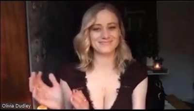 Olivia Taylor Dudley shows off her big tits on Zoom