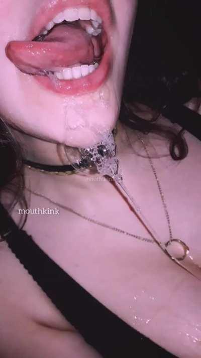 Drool falling on my Chest