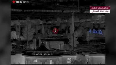 Rebel sniper with thermal optic kills regime soldier, Hama countryside. 3/12/2024