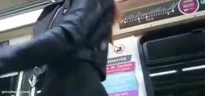 On The Train. She Is Enjoying Too Much