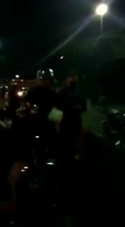 A group of people in el viaducto, between Pereira and Risaralda were blocking the road peacefully. Two men in a motorcycle shot several times against them. PT 1