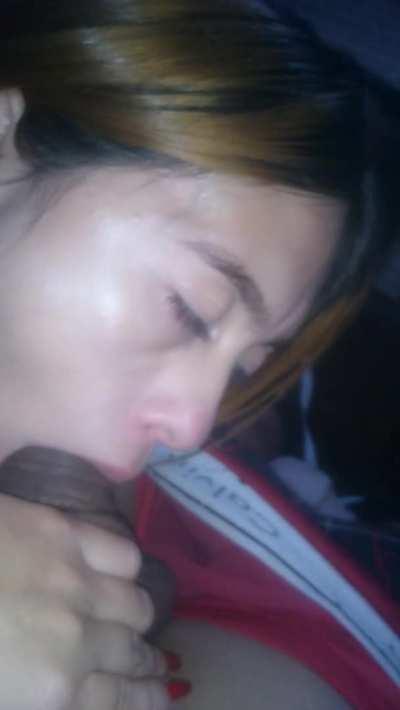 I always treat my husband's friends very well until he gets home from work No matter how long it takes I enjoy every second the chance to taste someone else's cock 