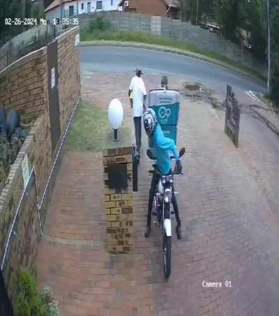 This is South Africa. You can see how defeated this man feels, he is just trying to be a good law abiding citizen and these criminals just take advantage. This is the legacy of Bheki Cele.