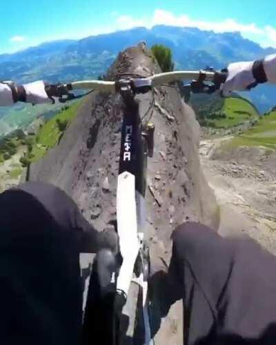 Mountain biking where you can't make mistake, Mont Blanc, France