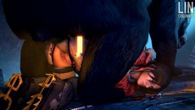 Lara getting fucked by a big bear (lincugunnis)