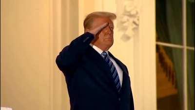 A Contagious Donald Trump stifling a cough at the White house