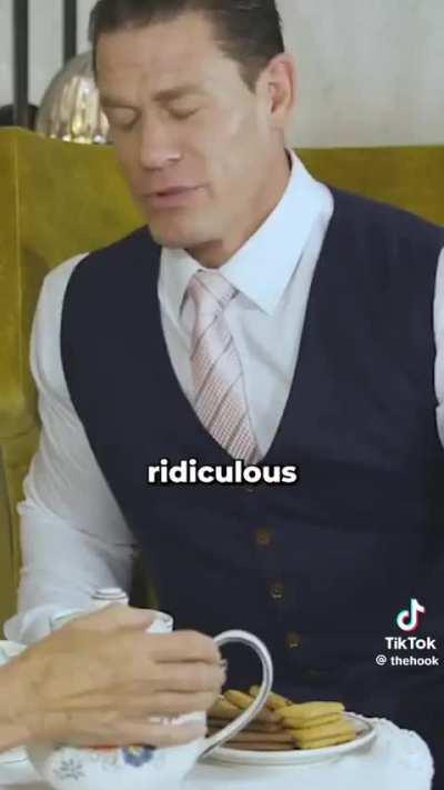 John Cena explaining "you can't see me" to a grandmother.