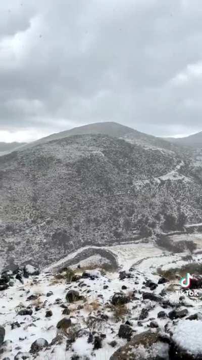 it’s snowing in Abha Saudi Arabia today (source: Arabia Weather KSA)