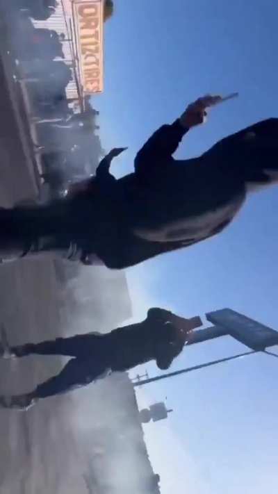 ...and here they are, thinking it's a good idea to record a car at a takeover...