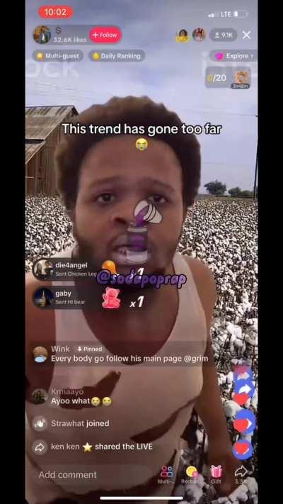 These tik tok lives getting out of hand