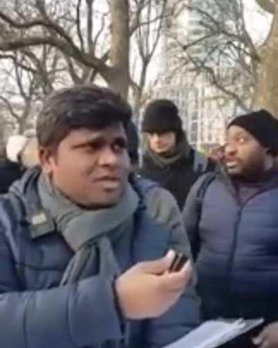 “I hate you for the sake of Allah” a young man demonstrating meaning and reasonless hate. A complete embarrassment to the others who practice the Islamic faith.