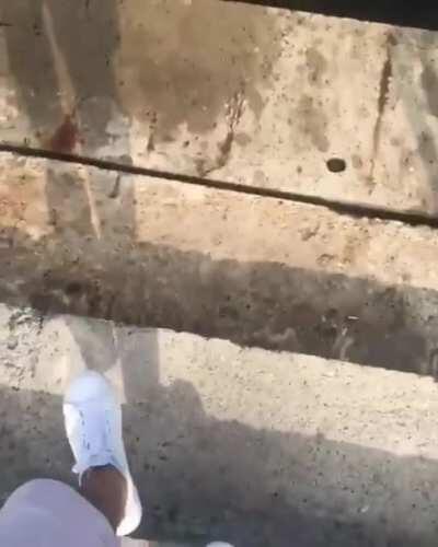WCGW stepping on wet stairs