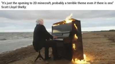 Theme's so lit it lights the piano on fire