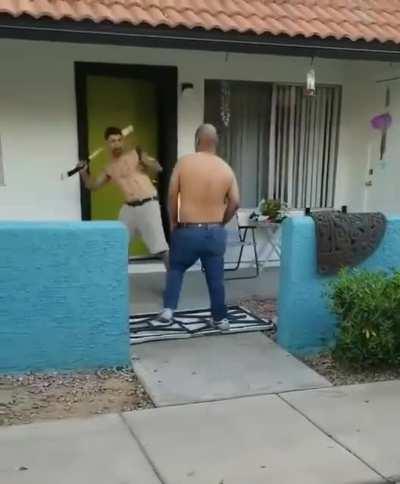 Protecting his area.