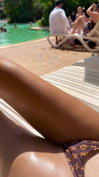 How would you hide your hard cock if I was at your swimming pool?