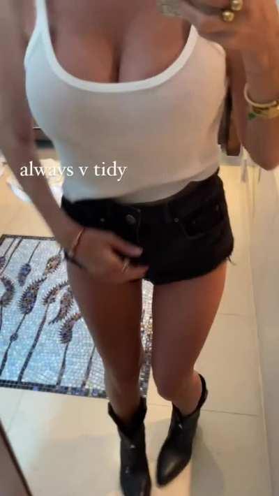 Tank top and short shorts