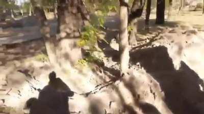 While digging trenches in Kakhovka (Kherson region) Russian soldiers found the remains of a Soviet Soldiers