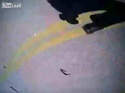 Woman rams police car at high speed