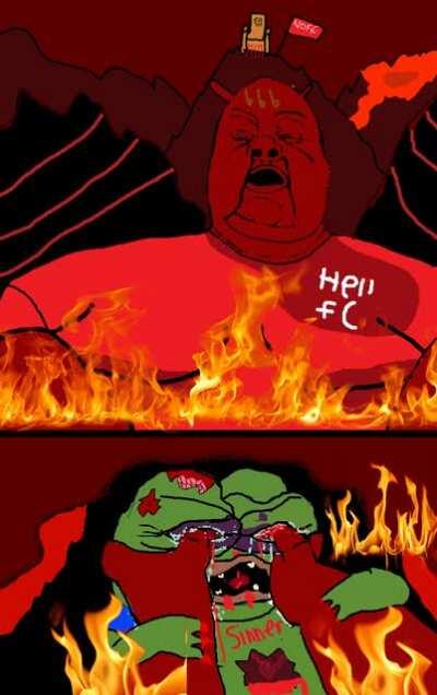 luv eternal damnation luv hellfire 'ate salvation, 'ate sinners not sinnin just dont laik em, simple as