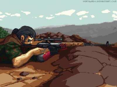 My pixelart fanart of Venom Snake